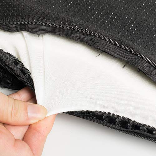 Dreamer Car Wedge Seat Cushion with Strap -Memory Foam Coccyx Wedge Pad -Orthopedic Support and Pain Relief for Lower Back, Tailbone, Coccyx and Hips-Off White