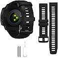 Threeeggs Sport Bands Compatible with Garmin Instinct Watch, 22mm Soft Silicone Waterproof Replacement Strap for Garmin Instinct 2 / Solar/Esports/Tactical Smartwatch