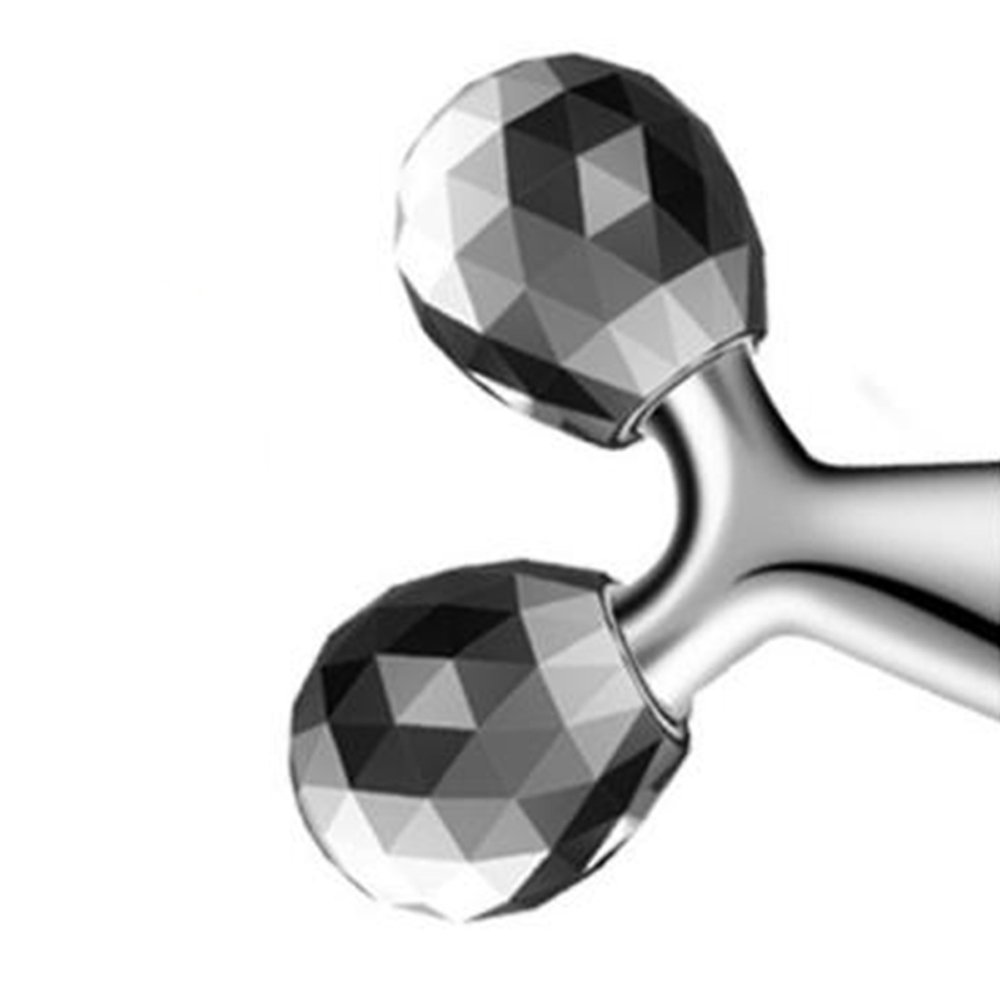 Enshey Face Massager, 3D Roller Massager V Face Massager Ball Y-Shape Face & Body Skin Care Roller Firming Lifting Anti-Aging Slimming Massage Tool Roller (Sliver)