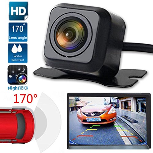 Quaanti New Arrival 170 Degree CMOS Waterproof Night Vision Car Rear View Reverse Backup Parking Camera HD (Black)