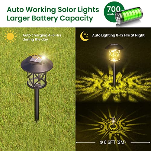 Quntis Solar Garden Lights LED 8 Pieces Solar Garden Lights with Automatic On/Off 3200K Outdoor Lights Garden Decorative IP65 Waterproof for Courtyard Lawn Pool Patio Driveway Trees