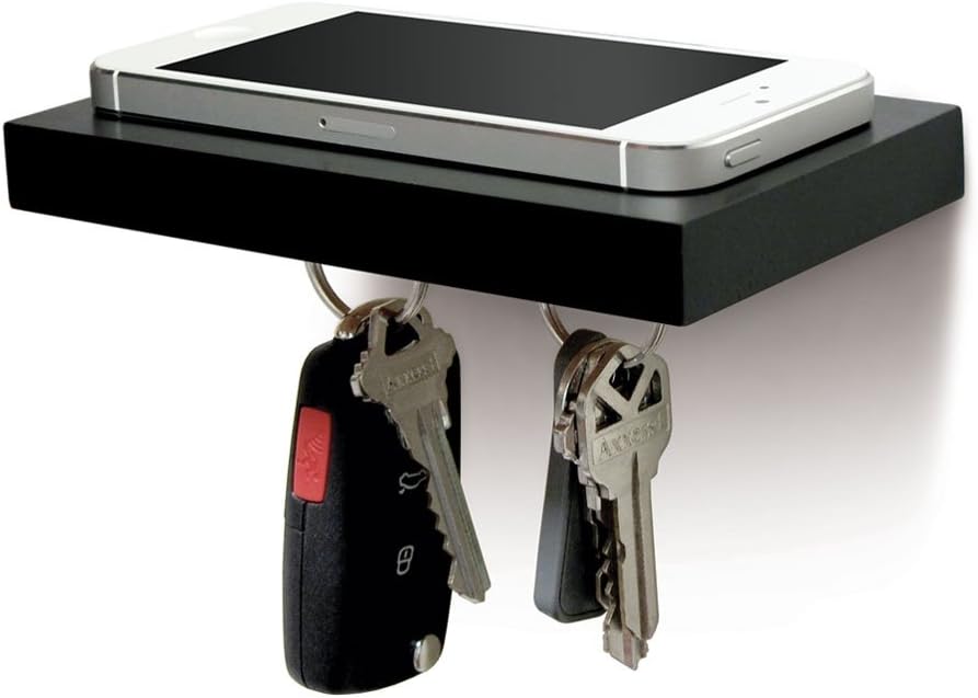 ILoveHandles Plank Floating Cell Phone Wall Mounted Wood Shelf With