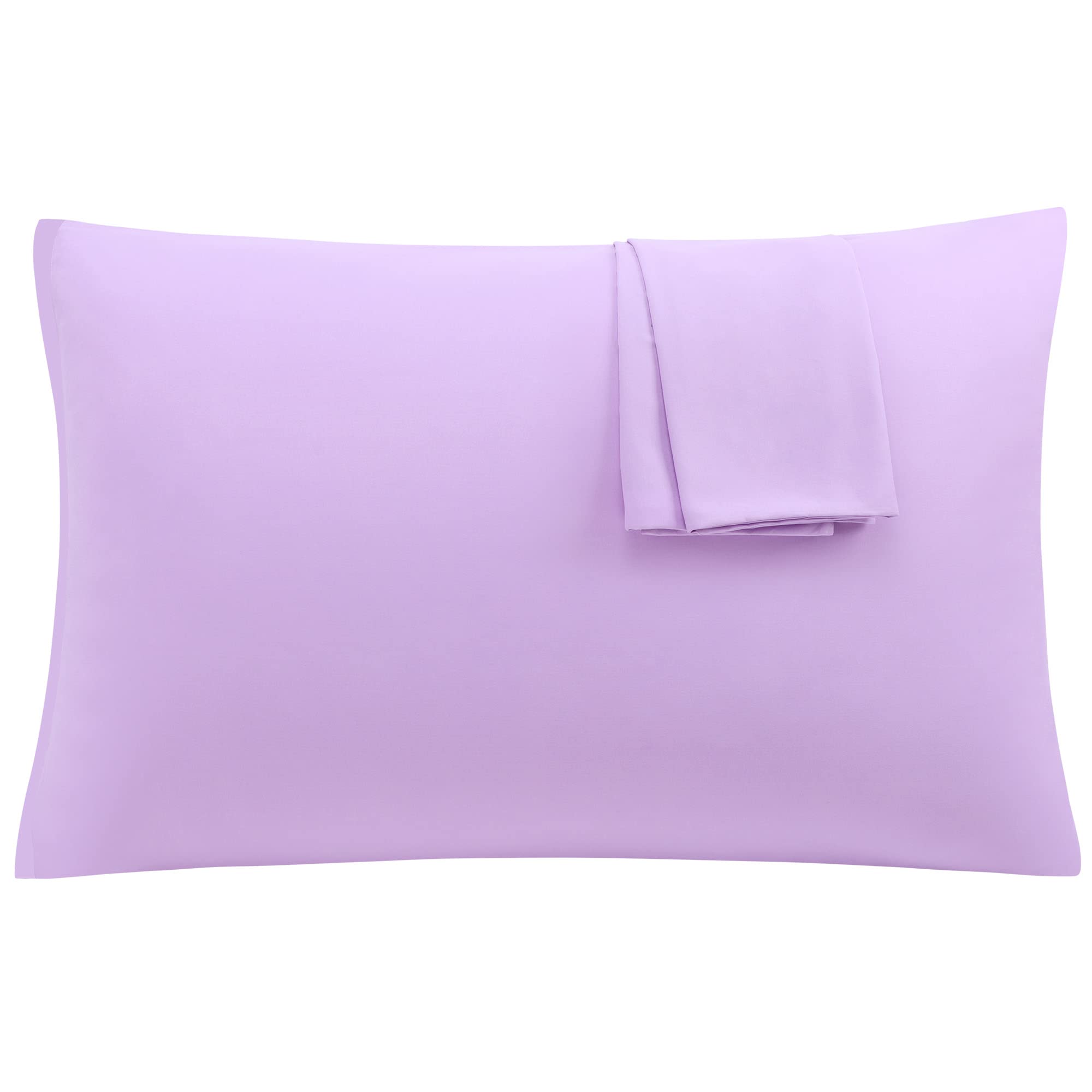 sourcing map 2 Pack Pillow Cases Soft 1800 Series Microfiber Pillowcases Set with Zipper Violet King(20"x36")