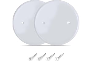 AIRMONT PRODUCTS (2 Pack) AP-12031, 5 Inch White Metal Ceiling Blank-Up Cover, Used to Cover 3-1/2 Inch Round/Octagon Box Openings In Ceilings or Walls, Mounting Screws Included, Holes Are Spaced 2.75 Inches