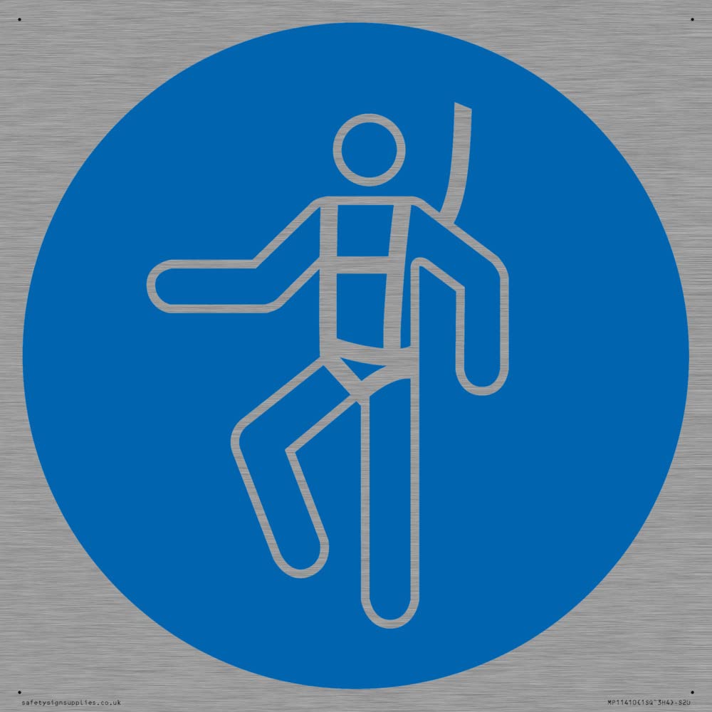 Mandatory: Wear a safety harness Sign - 200x200mm - S20