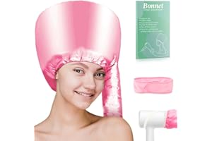 SPIRALSCGV Hooded Hair Dryer Bonnet – Soft Attachment for Faster Drying, Deep Conditioning, and Curl Styling, Portable for Travel Use(Pink)
