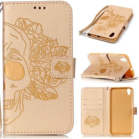 New Style Pressed Embossing Flowers Windchime Pattern Retro Folio Flip Stand Wallet Case with Hand Strap for Huawei Y6 II DaYiYang ( Color : 11 )