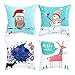 BLEUM CADE Pack of 4 Merry Christmas Decorative Pillow Cover Snowman and Deer Pillow Covers Elk Throw Pillow Cover Daily Cushion Cover for Christmas Home Office Car Sofa
