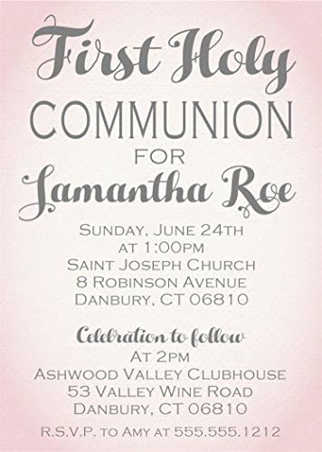 Girls Personalized First Holy Communion Invitations