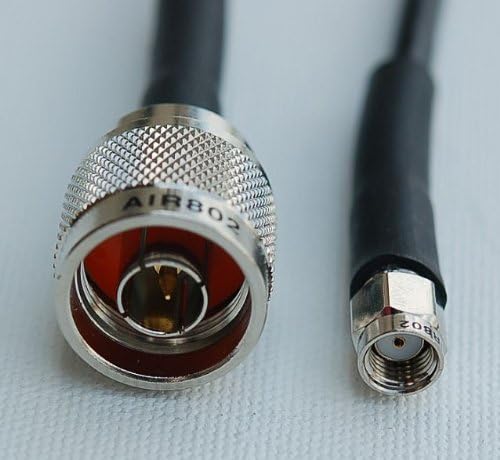 AIR802 CA195 Black Antenna Cable, N Plug-Male to RP-SMA Plug-Male, 25 Feet (7.62 m)