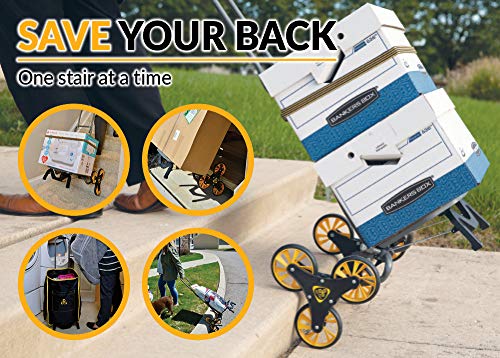 UpCart Versa Trolley | Lightweight, Folding Stair Climbing Hand Cart | 77lb Weight Capacity Up & Down Stairs