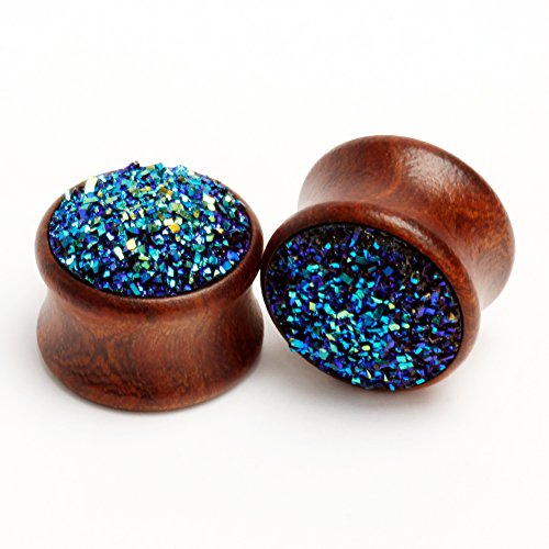 Kubooz wood ear pugs tunnel piercing body jewelry ear gauges (10mm(00G))