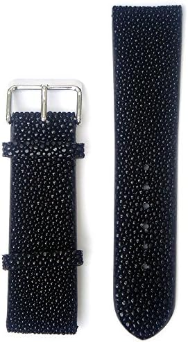 Black 22 Millimeters XL Long Genuine Stingray Watch Strap