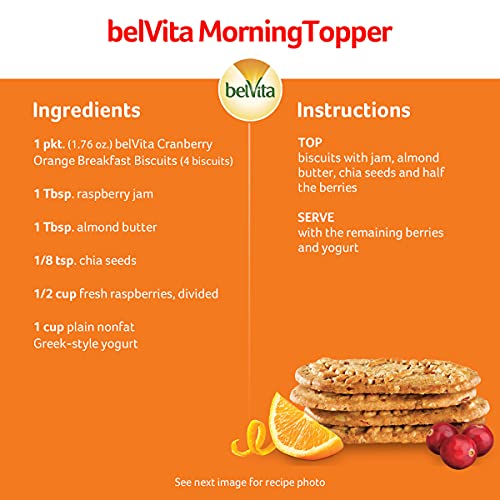 BELVITA CRANBERRY ORANGE BREAKFAST BISCUITS,(5 BISCUITS PER PACK)(PACK OF 5)