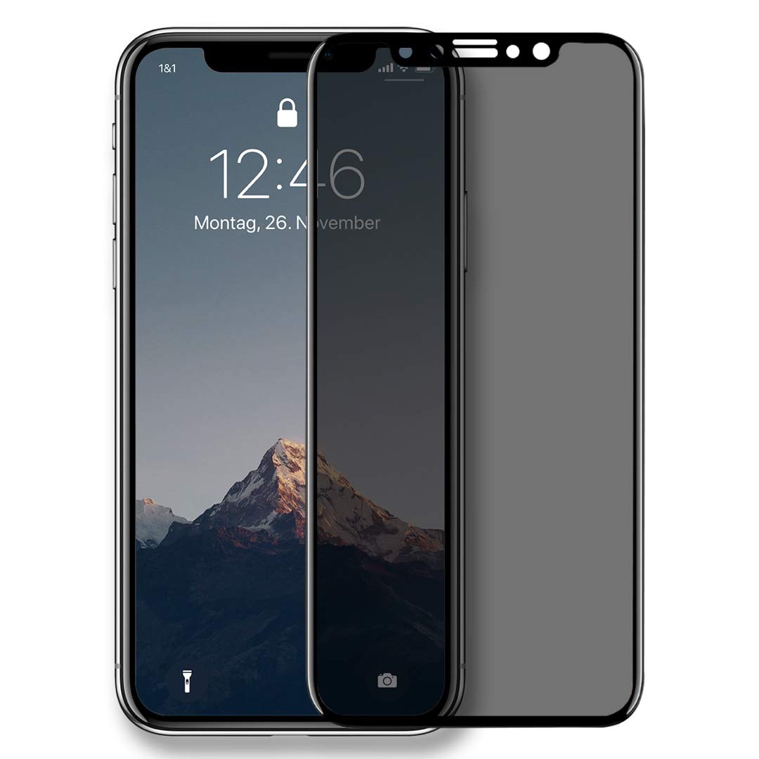 Woodcessories - Privacy Screen Protector compatible with iPhone 11 Pro Max/Xs Max, Japanese 3D Curved Edge Tempered Glass with Privacy Filter