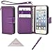 Wisdompro Wallet Case for iPhone 5, for iPhone 5s, for iPhone SE 2016, PU Leather Protective Phone Case Cover with Credit Card Slots and Magnetic Closure for iPhone SE 1st Generation/5s/5 - Purple