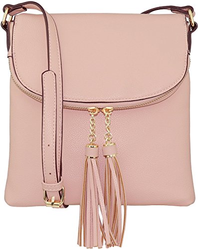 B brentano vegan medium flap-over crossbody handbag wit…
