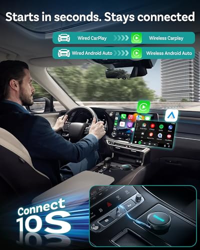OTTOCAST P3 Pro Wireless CarPlay Adapter, Android 13 AI Box, AI Voice, HDMI Dual Screen, Cloud SIM Built-in, OttoDrive 3.0, Plug & Play for Cars with Wired CarPlay/Android Auto