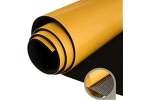 DUALSO Premium High Density EVA Foam Sheet with Adhesive Backing 15” x 59” Black Foam Mat - Craft Foam Sheet for Cosplay Costume, Crafts, Padding, DIY Projects and Insulation Weather Stripping Sheets Roll