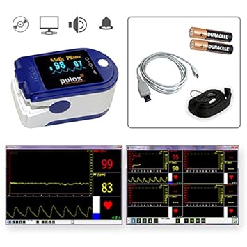 Pulsoximeter PULOX PO-250 mit OLED Farbdisplay, Software und Zubehör