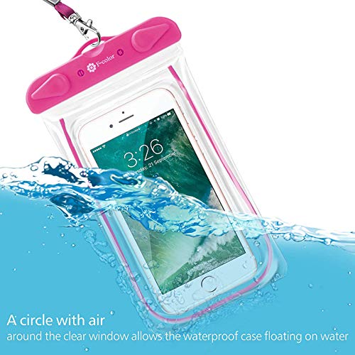 Waterproof Phone Pouch, 4 Pack F-color Clear Waterproof Phone Case Dry Bag Compatible for iPhone 13 12 Pro Max, 11, XS, XR, X, Galaxy S9+, S10, Google Pixel, Blue Black Orange Pink