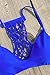 CUPSHE Women's Floral Printing Triangle Splicing Bikini Set (Large, Blue)