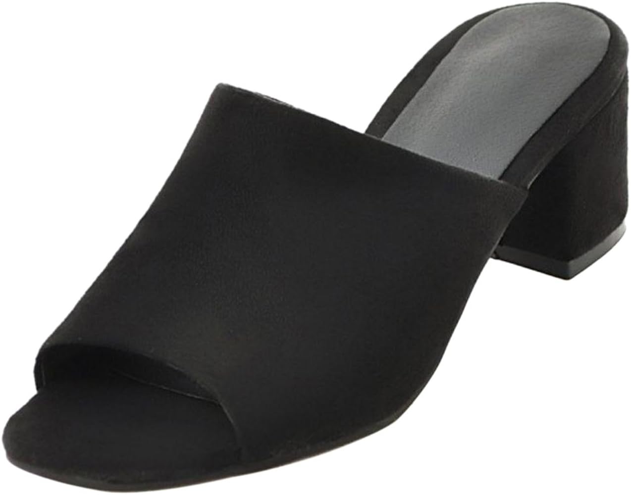 heeled open toe mules