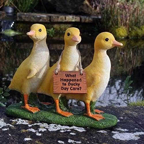 Three Little Ducklings Resin Garden or Pond Ornament