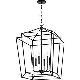 Quorum 8807-6-69 Transitional Six Light Entry Pendant from Monument Collection in Bronze/Dark Finish,