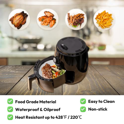 120Pcs Unbleached Air Fryer Disposable Paper Liner, 6.3 inch Nonstick