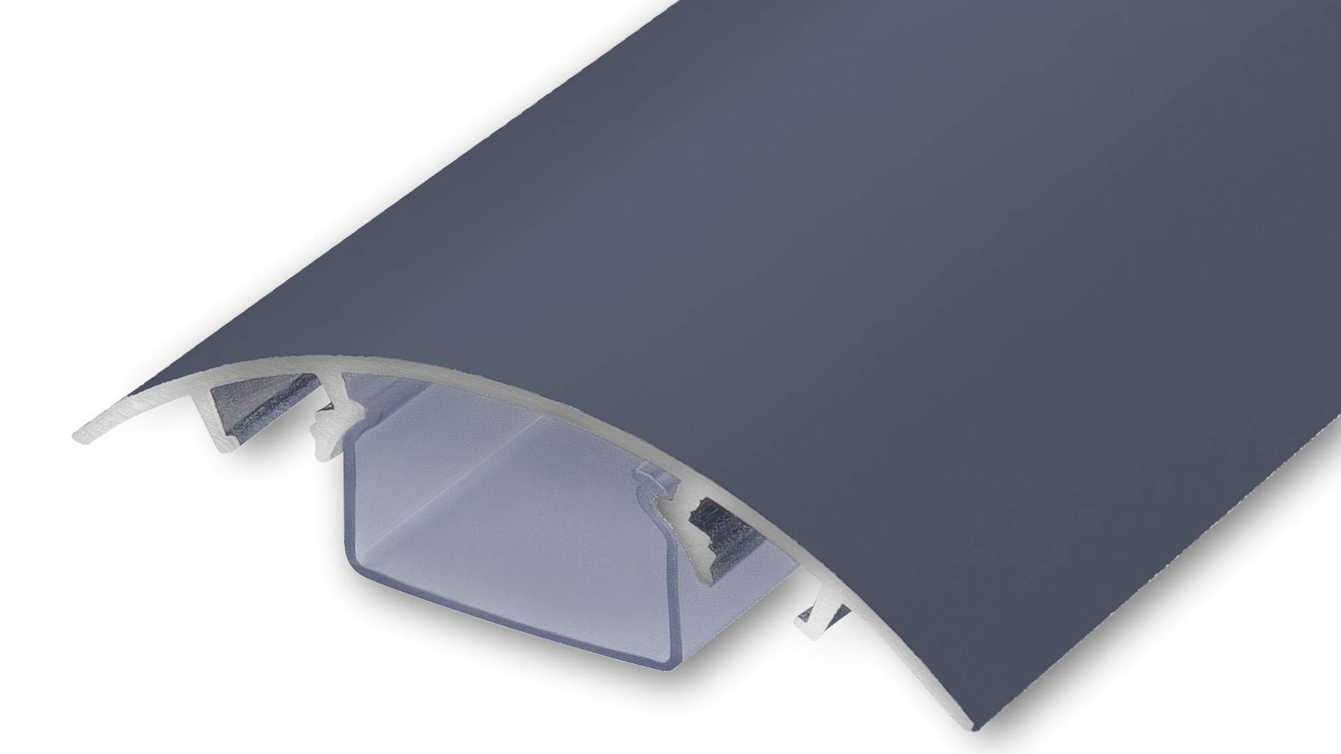 Aluminium cable duct in anthracite silk matt RAL7016 in different lengths compartment cover cable management ALUNOVO (length: 80cm)