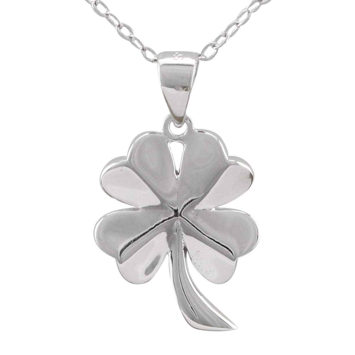 Serebra Jewelry clover lucky charm pendant necklace made of 925 sterling silver shiny