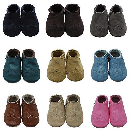 image for Mejale Baby Shoes Soft Sole Leather Crawling Moccasins Infant Toddler 