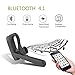 Bluetooth Headset, Wireless Earpiece V4.1 Ultralight HandsFree Business Earphone with Mic for Business/Office/Driving-Black