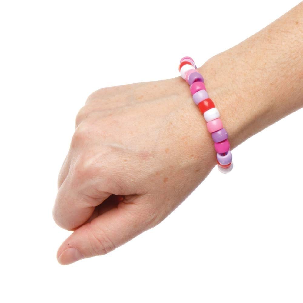 Baker Ross AX623 Pony Beads - Pack of 750, Red, Pink and Purple for Children's Jewellery Making, Arts Crafts - Image 4