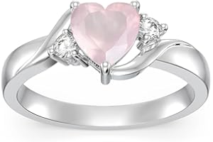 SHUSUKUE Heart/Oval/Round/Square Crystal Ring 925 Sterling Silver Minimalist Solitaire Birthstone Ring Personalized Birthstone Engraved Ring Natural Moss Agate Ring Birthday Promise Jewelry Gift for Women Girls Her (with Gift Box)