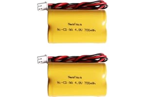 NEAFAZA BL93NC487 4.8V 700mAh Ni-Cd Battery Pack Compatible with Emergi-Lite MAG93NC487, Exit Light Co BAA-48R BAA48R, Interstate NIC0186, Dantona Custom-43, OSI OSA-126 BL93NC484 BL93NC485 (2 Pack)