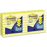 3M R335YW Post-It Lined Pop-Up Notes, 3 x 3, Yellow, 100 Sheet Pad, 6/Pack