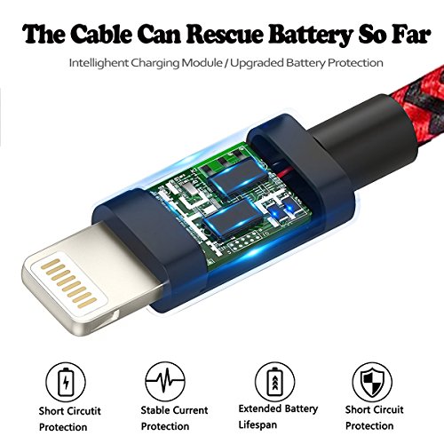 image for ZestyChef iPhone Charger, MFi Certified iPhone Cable 4 Pack [3/6/6/10F