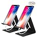 Woodcovo 2 Pack Aluminum Alloy Cell Phone Stand, Holder, Stand For Switch, all Android Smartphone, iPhone 6 6s 7 8 X Plus 5 5s 5c charging, Accessories Desk - Black