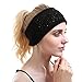 Women Knit Headband - Sport Wool Headbands Cashmere Yoga Headwear Head Wrap Ear Warmer (Black)