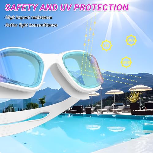 Ambienden Swimming Goggles Men Women for Adults – Anti-Fog HD Lenses, UV Protection, Waterproof, Suitable for Training, Competition and Swimming Pool – Unisex Swimming Goggles with Secure Fit