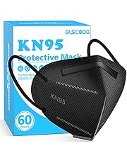 KN95 Face Mask 60 Pack, BLScode Individually Wrapped 5-Layer Breathable Mask with Comfortable Elastic Ear Loops, Filter Efficiency≥95%