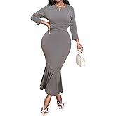 Mermaid Style Dress for Women Sexy Fishtail Dress Cocktail Wedding Guest Dress Wear to Work Dresses Business Church Outfits