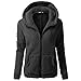 WUAI Winter Fleece Jackets, Womens Hoodie Sweater Wool Full-zip Plus Size Casual Outdoors Stylish Outwear