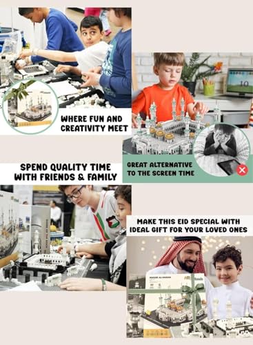 Mecca Mosque Building Blocks Set - 2291 Pieces World-Famous Islamic Architecture Model Kit, Large Micro Construction Set, STEM Educational Toy Gift for Adults & Kids
