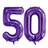 Purple 50 Number Balloon, 40 Inch