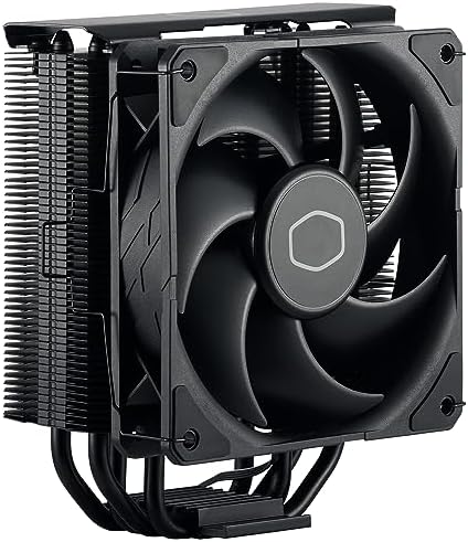 Hyper 212 Black CPU-Luftkühler – Aluminium-Finish, 4 kompakte kontinuierliche Direktkontakt-Heatpipes, SickleFlow 120 Edge-Lüfter, LGA1700- und AM5-Halterungen – Schwarz