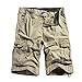 OCHENTA Men's Cotton Casual Loose Fit Cargo Shorts #3229 khaki 44