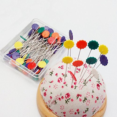 500 Pcs Flat Button &Flower Head Pins,Straight Pins, Quilting Pins with Cases - Thumbnail 2